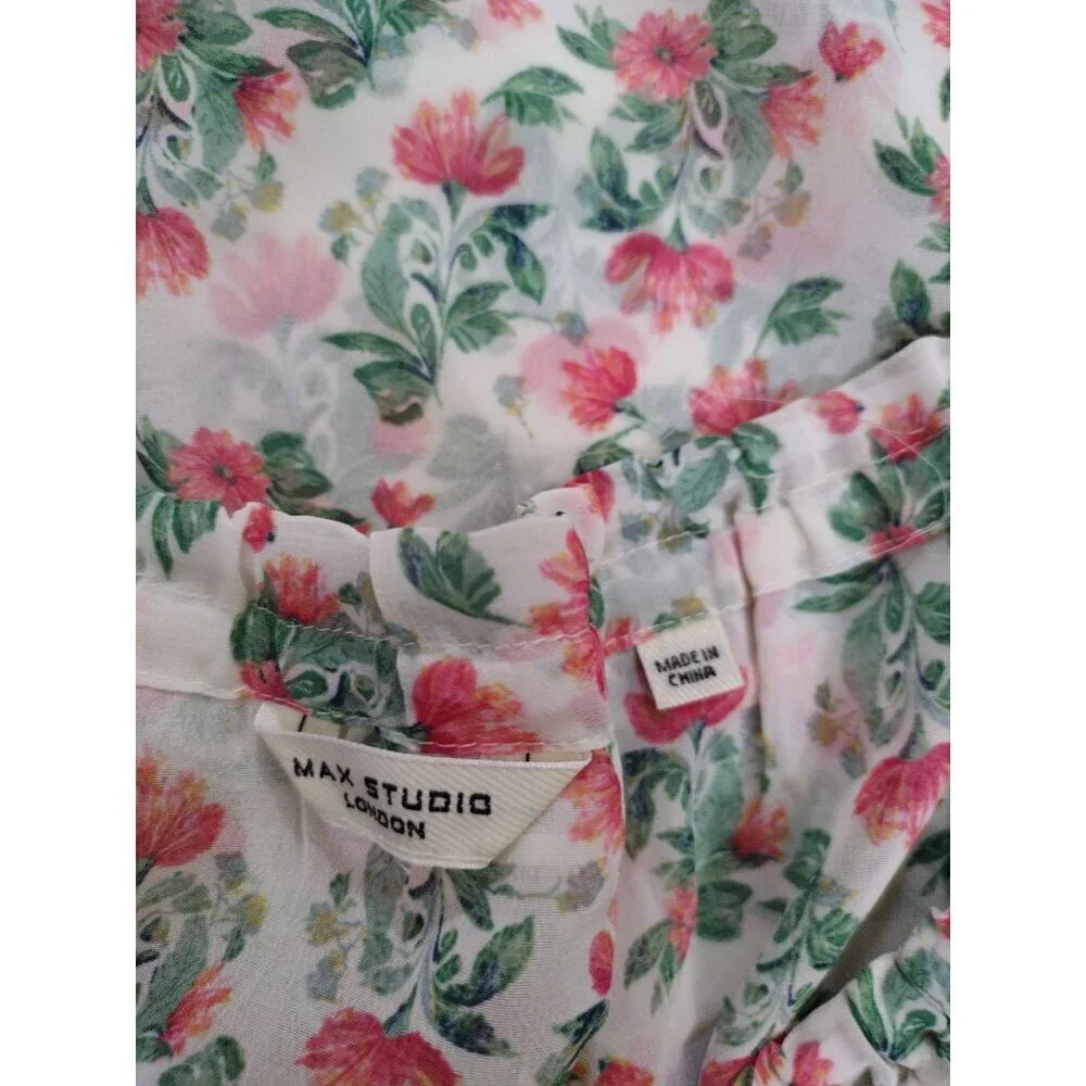 Floral Off-The-Shoulder Top With Ruffled Sleeves By Max Studio London.